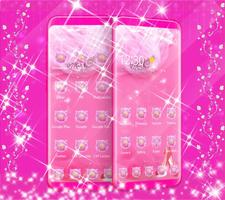 Pink Diamond Cute Kitty Theme تصوير الشاشة 2