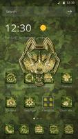 Gold Irons Army Cool Theme With Wolf Wallpaper Affiche