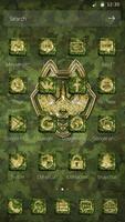 Gold Irons Army Cool Theme With Wolf Wallpaper capture d'écran 1