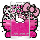 Pink Silver Diamond Leopard Kitty Theme APK