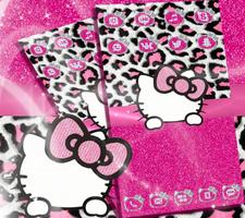 Pink Silver Diamond Leopard Kitty Theme скриншот 1