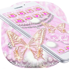 Pink Diamond Butterfly Kitty Theme আইকন