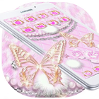 Pink Diamond Butterfly Kitty Theme иконка