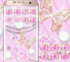 Pink Diamond Butterfly Kitty Theme 스크린샷 1