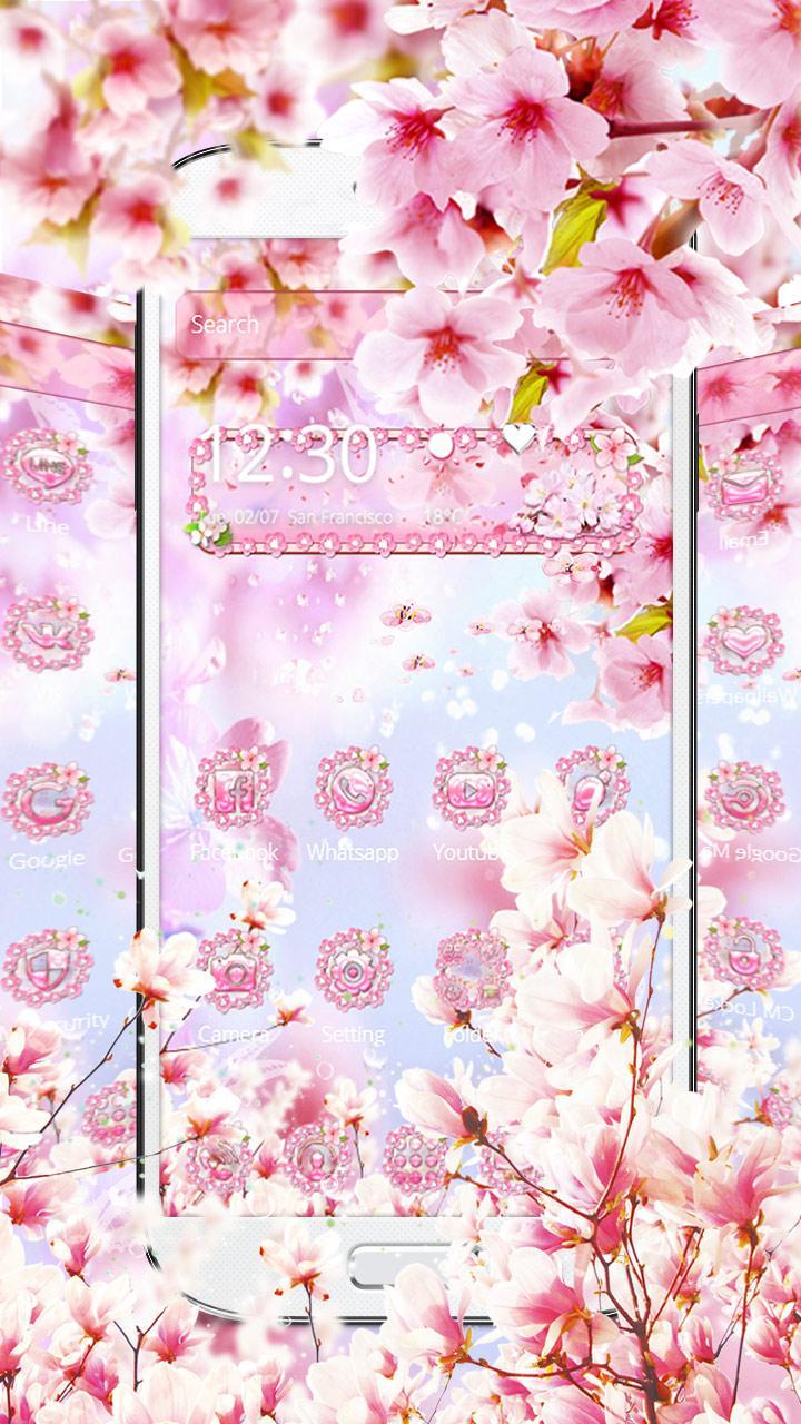 Android 用の 美しいロマンチックな桜のテーマ ファンタスティックな落ちた桜の壁紙 Apk をダウンロード