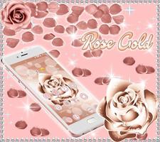 Beautiful Rose Gold Theme الملصق