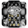 Android 用の ラグジュアリービジネスブラックレザーテーマ クールなゴージャスな光沢のあるダイヤモンドの壁紙 Apk をダウンロード