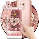 APK Rose Gold Love Hearts Butterfly Theme