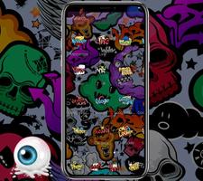 Graffiti Skull Halloween Ghost Theme captura de pantalla 1