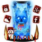 Blue Bloody Skull Theme Zeichen