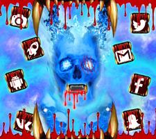 Blue Bloody Skull Theme imagem de tela 1