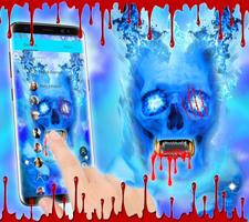 Blue Bloody Skull Theme imagem de tela 2