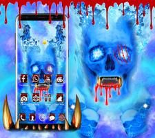 Blue Bloody Skull Theme imagem de tela 3