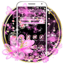 розовый бабочка & Цветок тема APK