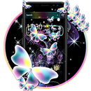 Coloré Néon Papillon Thème APK