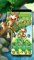 Das niedliche Cartoon-Affe-Thema Plakat