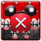 Cute Micky theme Red wallpaper & Diamond Icon icône