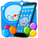 Motyw wyrzutni Blue Cat Cartoon aplikacja