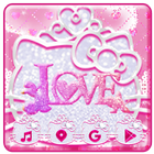 Beauty pink Kitty theme ,pink love wallpaper biểu tượng