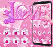 Beauty pink Kitty theme ,pink love wallpaper ảnh chụp màn hình 1