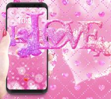 Beauty pink Kitty theme ,pink love wallpaper ảnh chụp màn hình 3