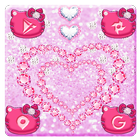 Sweet Kitty Theme Pink Heart Diamond wallpaper ikona