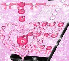 Sweet Kitty Theme Pink Heart Diamond wallpaper gönderen