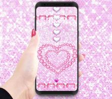 Sweet Kitty Theme Pink Heart Diamond wallpaper 截图 3