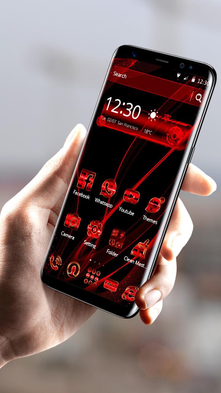 Android 用の クラシックなクールな黒と赤のテーマ クールな金色の赤い技術の壁紙 Apk をダウンロード