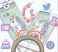 Rainbow Unicorn Theme,Cute Pink Rose Wallpaper screenshot 1
