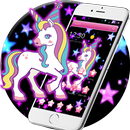 Rainbow Cute Unicorn Twinkle Stars Theme APK