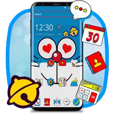 Blue Doremeow Cat  Theme APK download