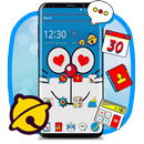 Blue Doremeow Cat  Theme-APK