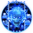 ikon Tema Skull Blue Fire