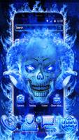 Blue Fire Skull poster
