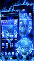 Tema do Blue Fire Skull imagem de tela 1