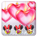 pink love theme cute micky wallpaper