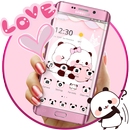 APK Pink Cute Panda Lovers Theme