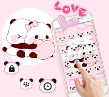 Pink Cute Panda Lovers تصوير الشاشة 1