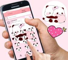 Pink Cute Panda Lovers captura de pantalla 2