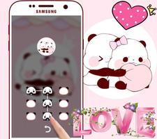 Pink Cute Panda Lovers captura de pantalla 3
