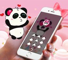 Pink Cute Panda Loving Hearts capture d'écran 3