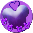 cute purple micky theme purple wallpaper icône