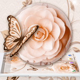 Weißes Rosen-Schmetterlings-Thema Zeichen