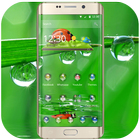 Green nature water drops wallpaper theme-icoon