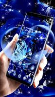 Blue Rose Raindrops Theme الملصق