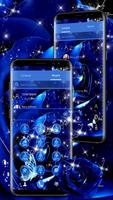 Blue Rose Raindrops Theme تصوير الشاشة 1