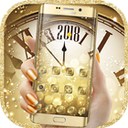 Golden Luxury Roman Clock 2018 Theme icône