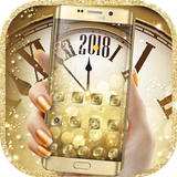 Golden Luxury Roman Clock 2018 Theme icône