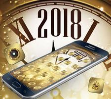 Golden Luxury Roman Clock 2018 Theme capture d'écran 3